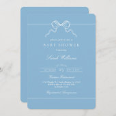 Whimsical Bow Baby Shower Boy invitation Einladung (Vorne/Hinten)