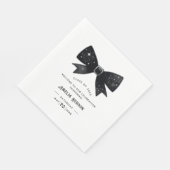 Whimsical Bow Black & White Graduation Party Serviette (Ecke)