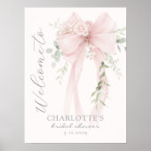 Whimsical Bow Bridal Shower Welcome Poster (Vorne)