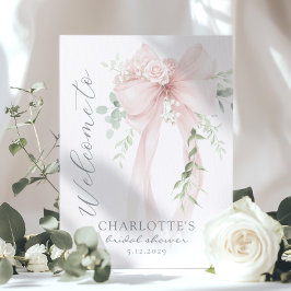 Whimsical Bow Bridal Shower Welcome Poster