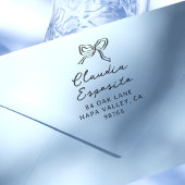 Whimsical Bow & Calligraphy Name Rücksendeadresse Gummistempel