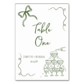 Whimsical Bow Champagne Tower Tischnummer (Vorderseite)