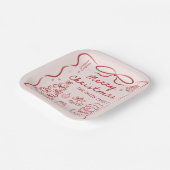Whimsical Bow Christmas Party Paper Plates Pappteller (Gewinkelt)