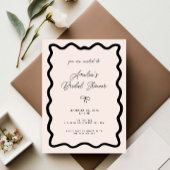 Whimsical Bow cursive border martini bridal shower Einladung