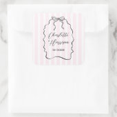 Whimsical Bow Doodle Pinstripe Quadratischer Aufkleber (Tasche)