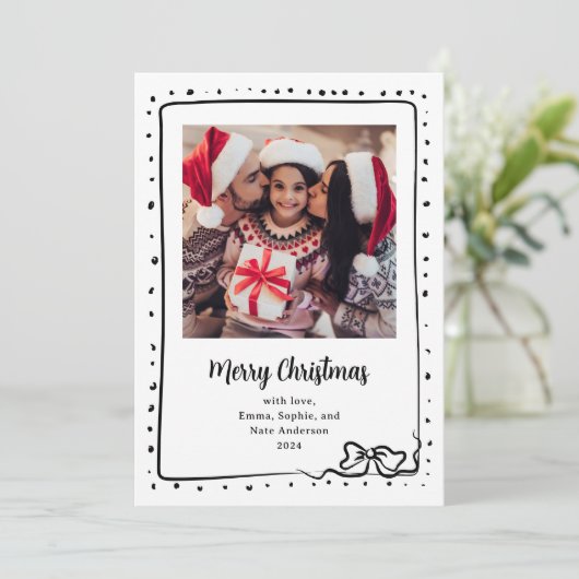 Whimsical Bow | Foto Frohe Weihnachten (Stehend Vorderseite)