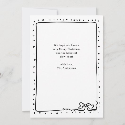 Whimsical Bow | Foto Frohe Weihnachten (Rückseite)