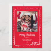 Whimsical Bow | Foto Frohe Weihnachten Rot (Vorderseite)