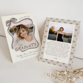 Whimsical Bow Frame Future Plans Graduation Einladung