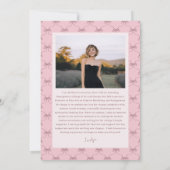 Whimsical Bow Frame Future Plans Pink Graduation Einladung (Rückseite)