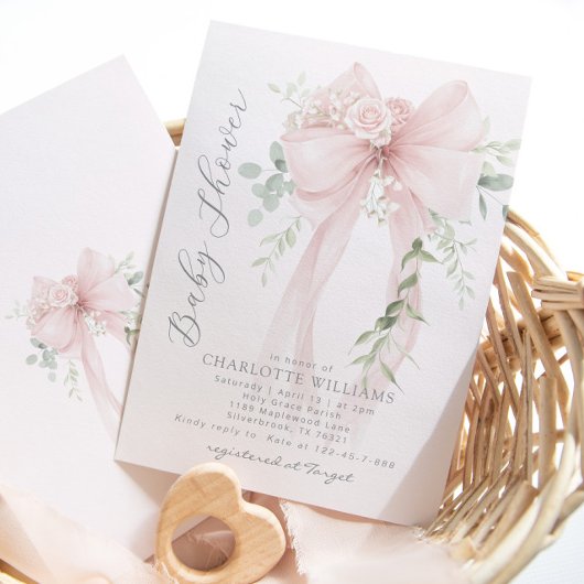 Whimsical Bow Gender neutral baby shower Einladung