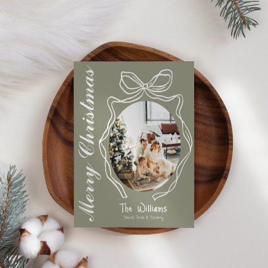 Whimsical Bow Hand Drawn Doodle Foto Weihnachten