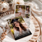 Whimsical Bow Hand drawn Graduation Party Photo Einladung