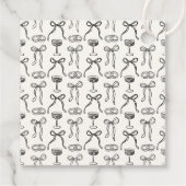 Whimsical bow, handgezeichnete Hochzeit danke Geschenkanhänger (Rückseite)