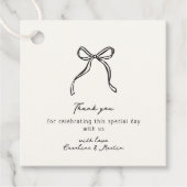 Whimsical bow, handgezeichnete Hochzeit danke Geschenkanhänger (Vorderseite)