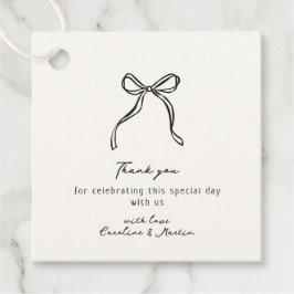 Whimsical bow, handgezeichnete Hochzeit danke Geschenkanhänger