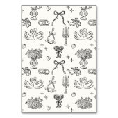 Whimsical Bow, handgezeichnete Hochzeit Tischnummer (Rückseite)