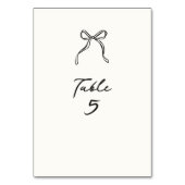 Whimsical Bow, handgezeichnete Hochzeit Tischnummer (Vorderseite)
