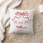 Whimsical Bow Mr und Mrs Custom Kissen (Decke)