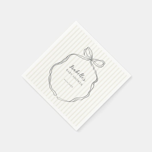 Whimsical Bow Neutral Baby Dusche Serviette (Ecke)