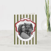 Whimsical Bow Pet Weihnachtskarte Foto Faltkarte Dankeskarte (Vorderseite)