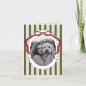Whimsical Bow Pet Weihnachtskarte Foto Faltkarte Dankeskarte (Vorderseite)