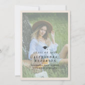 Whimsical Bow Photo Graduation Party Einladung (Rückseite)