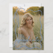 Whimsical Bow Photo Graduation Party Invitation Einladung (Vorderseite)