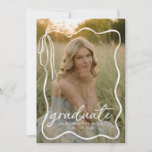 Whimsical Bow Photo Graduation Party Invitation Einladung (Vorderseite)