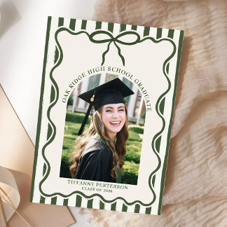 Whimsical Bow Photo Graduation Party Invitation Einladung