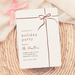 Whimsical Bow | Red Ribbon Weihnachtsfeier Einladung