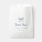 Whimsical Bow Retro Blue Simple Wedding Thank You Geschenktütchen (Vorderseite)