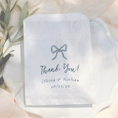 Whimsical Bow Retro Blue Simple Wedding Thank You Geschenktütchen