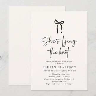 Whimsical Bow, Script-Schriftart Moderne Bindung d Einladung