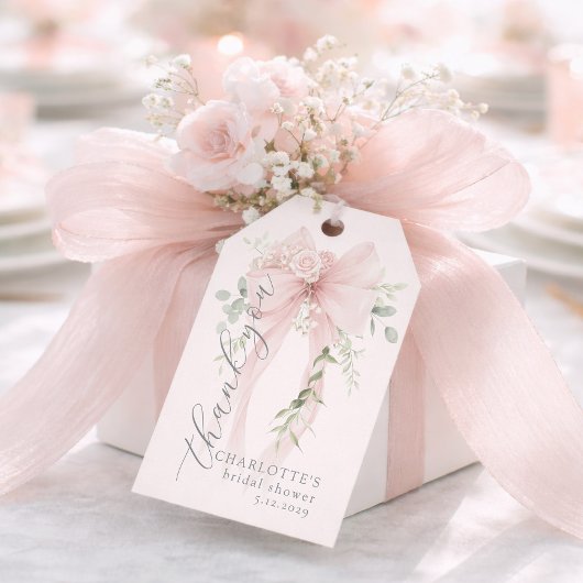 Whimsical Bow She is tying the knot Bridal shower Geschenkanhänger