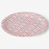 Whimsical Bow Sweetheart Baby Shower Paper Plate Pappteller (Schrägansicht)