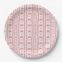 Whimsical Bow Sweetheart Baby Shower Paper Plate Pappteller