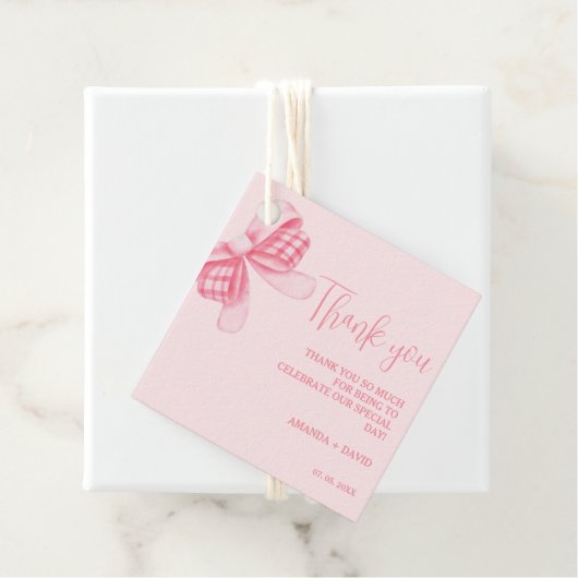 Whimsical Bow Wedding Brautparty Vielen Dank Geschenkanhänger (Beispiel)