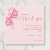 Whimsical Bow Wedding Brautparty Vielen Dank Geschenkanhänger (Vorderseite)