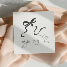 Whimsical Bow Wedding Napkin Serviette