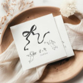 Whimsical Bow Wedding Napkin Serviette