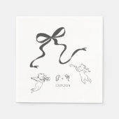 Whimsical Bow Wedding Napkin Serviette (Vorderseite)