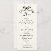 Whimsical Bows Hand Drawn Wedning Dinner Menü Einladung (Vorderseite)