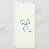 Whimsical Bows Hand Drawn Wedning Dinner Menü Einladung (Rückseite)