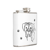 Whimsical Boxer: Bearbeiten von Text Line Art Flachmann (Rechts)