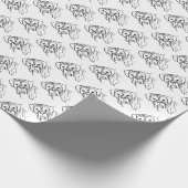 Whimsical Boxer: Bearbeiten von Text Line Art Geschenkpapier (Ecke)
