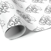 Whimsical Boxer: Bearbeiten von Text Line Art Geschenkpapier (Rolleneckpunkt)