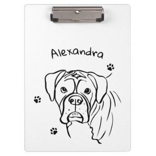 Whimsical Boxer: Bearbeiten von Text Line Art Klemmbrett
