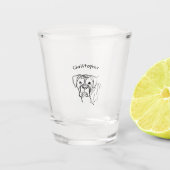 Whimsical Boxer: Bearbeiten von Text Line Art Schnapsglas (Vorderseite)