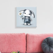 Whimsical Boy Bunny Leinwanddruck (Insitu (Wohnzimmer))